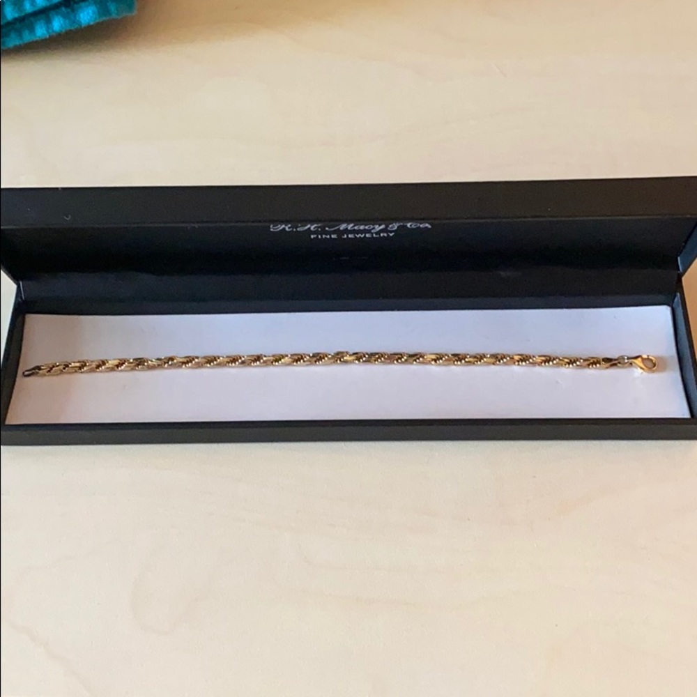 Men’s rope chain (4mm) bracelet 14k gold